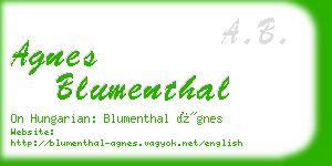 agnes blumenthal business card